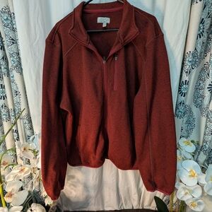 Men's Burgundy Zip-Up Sweater